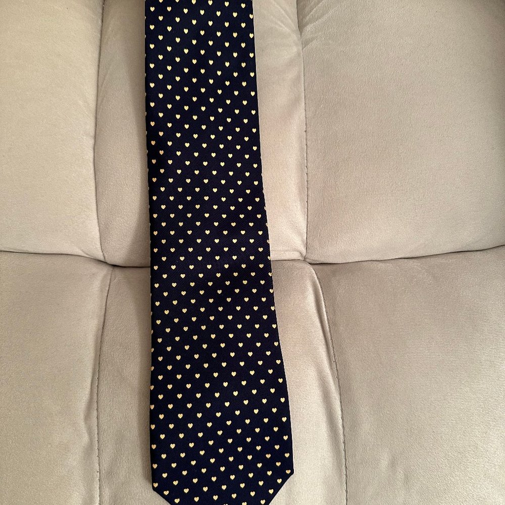 - Chopard Mens Tie Navy With Heats - Picture 3 of 7